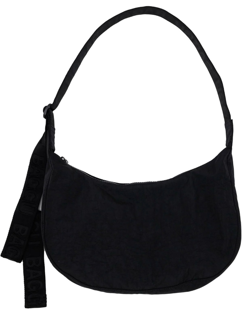 BAGGU Black Crescent Shoulder Bag with Branded Tie